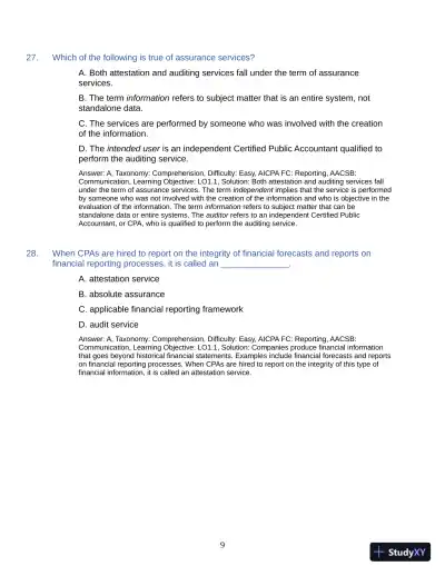 Test Bank for Auditing: A Practical Approach with Data Analytics, 2nd Edition (Chapters 1-15) - Page 12 preview image