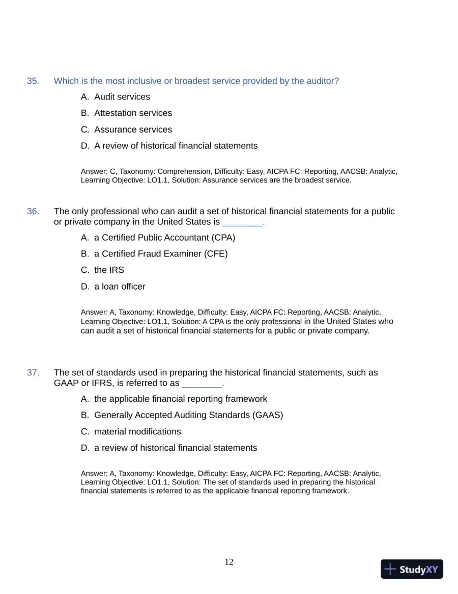 Test Bank for Auditing: A Practical Approach with Data Analytics, 2nd Edition (Chapters 1-15), page 15