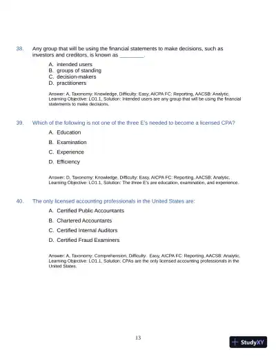 Test Bank for Auditing: A Practical Approach with Data Analytics, 2nd Edition (Chapters 1-15) - Page 16 preview image