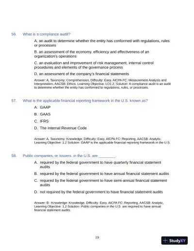 Test Bank for Auditing: A Practical Approach with Data Analytics, 2nd Edition (Chapters 1-15) - Page 22 preview image