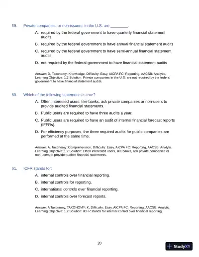 Test Bank for Auditing: A Practical Approach with Data Analytics, 2nd Edition (Chapters 1-15) - Page 23 preview image