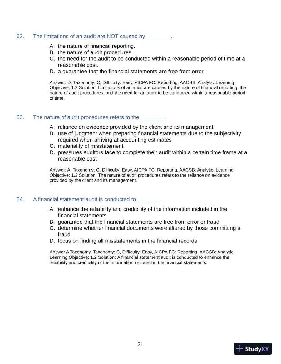 Test Bank for Auditing: A Practical Approach with Data Analytics, 2nd Edition (Chapters 1-15), page 24