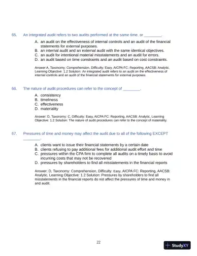 Test Bank for Auditing: A Practical Approach with Data Analytics, 2nd Edition (Chapters 1-15) - Page 25 preview image