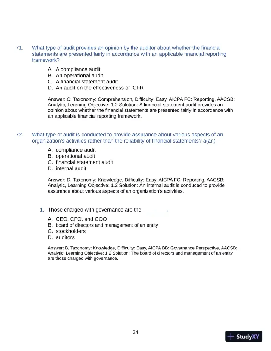 Test Bank for Auditing: A Practical Approach with Data Analytics, 2nd Edition (Chapters 1-15), page 27