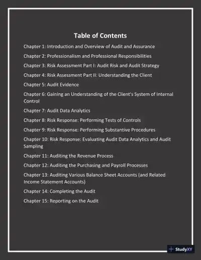 Test Bank for Auditing: A Practical Approach with Data Analytics, 2nd Edition (Chapters 1-15) - Page 3 preview image