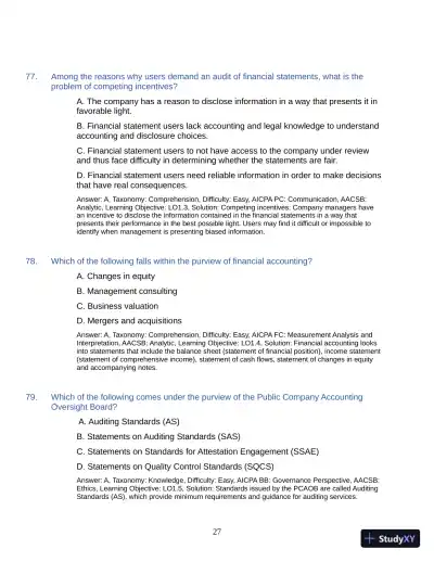 Test Bank for Auditing: A Practical Approach with Data Analytics, 2nd Edition (Chapters 1-15) - Page 30 preview image