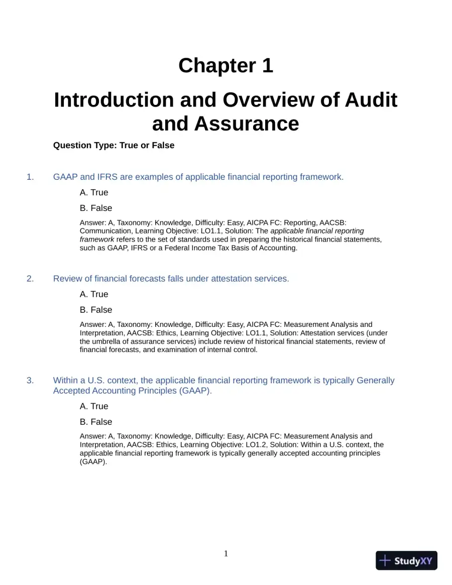 Test Bank for Auditing: A Practical Approach with Data Analytics, 2nd Edition (Chapters 1-15), page 4
