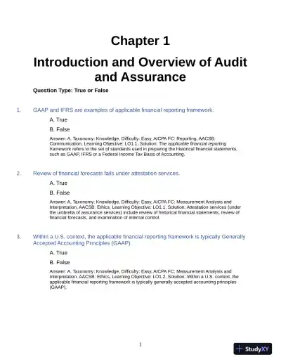 Test Bank for Auditing: A Practical Approach with Data Analytics, 2nd Edition (Chapters 1-15) - Page 4 preview image