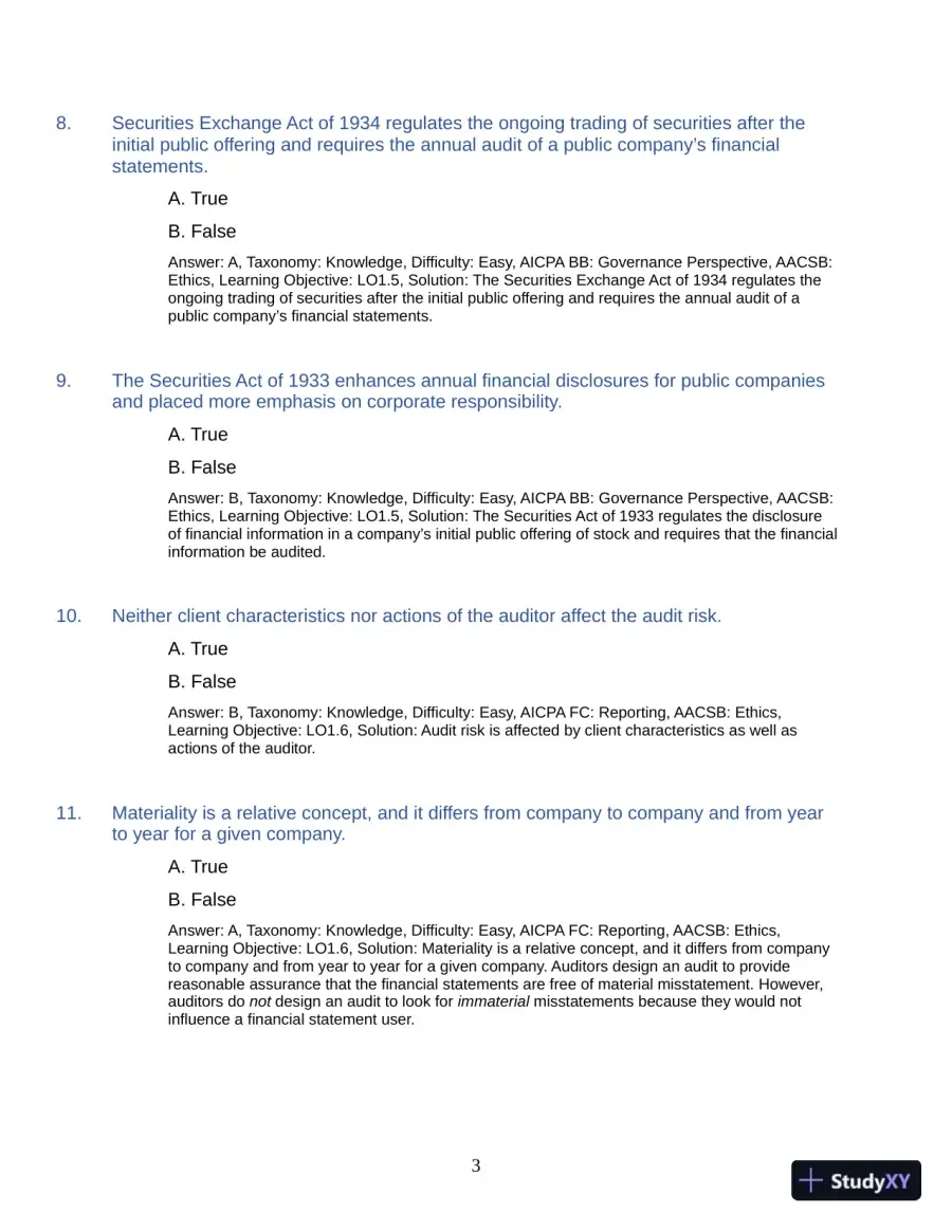 Test Bank for Auditing: A Practical Approach with Data Analytics, 2nd Edition (Chapters 1-15), page 6