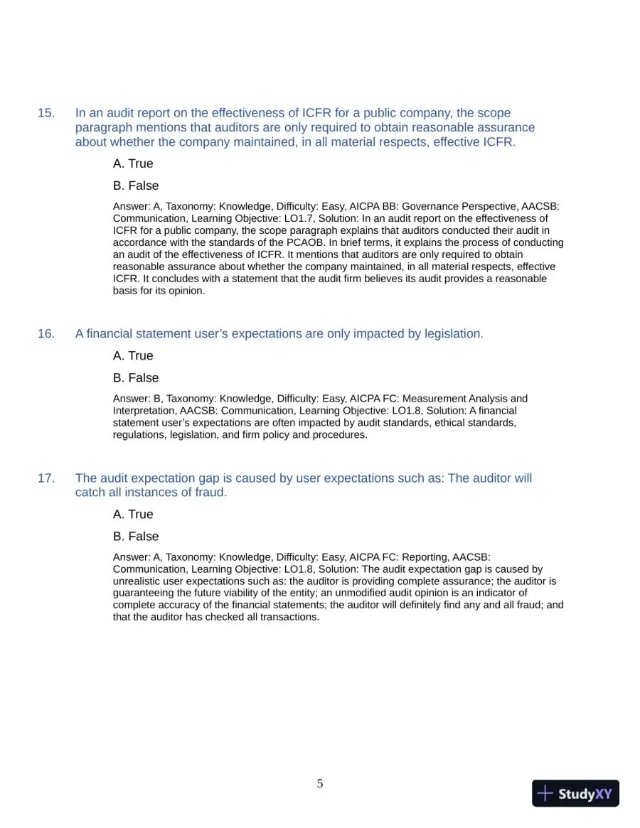 Test Bank for Auditing: A Practical Approach with Data Analytics, 2nd Edition (Chapters 1-15), page 8