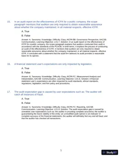 Test Bank for Auditing: A Practical Approach with Data Analytics, 2nd Edition (Chapters 1-15) - Page 8 preview image