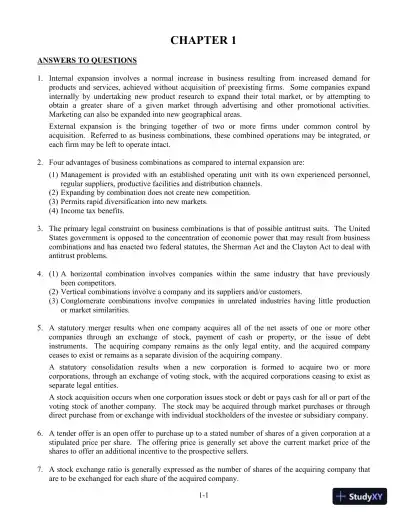 Solution Manual For Advanced Accounting, 4th Edition - Page 1 preview image