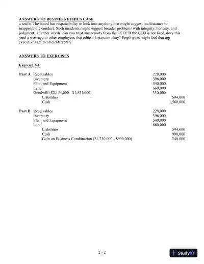 Solution Manual For Advanced Accounting, 4th Edition - Page 10 preview image