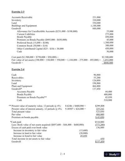 Solution Manual For Advanced Accounting, 4th Edition - Page 12 preview image