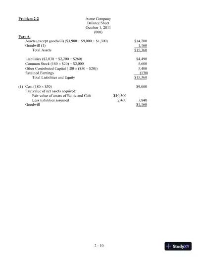 Solution Manual For Advanced Accounting, 4th Edition - Page 18 preview image