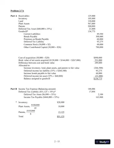 Solution Manual For Advanced Accounting, 4th Edition - Page 23 preview image