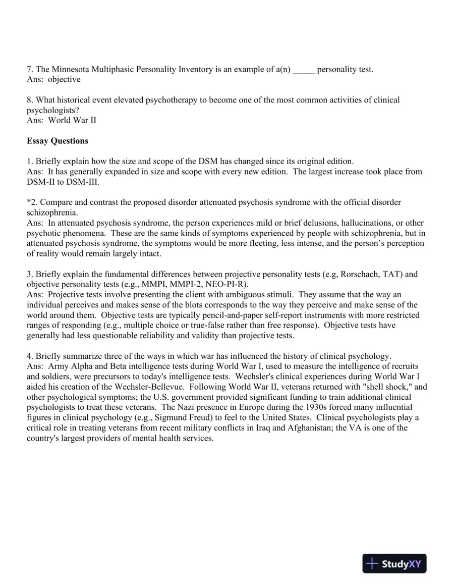 Clinical Psychology: Science, Practice, and Culture: DSM-5 Update Third Edition Test Bank, page 14