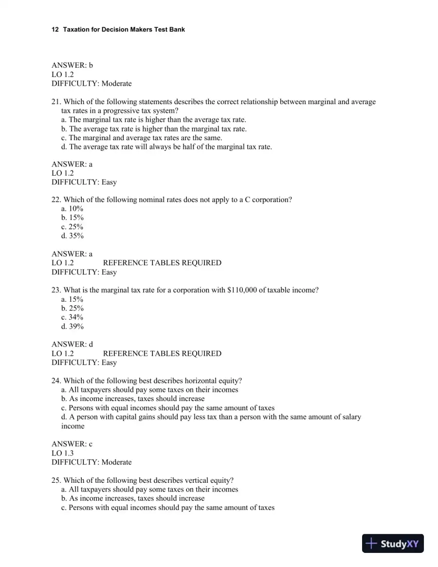 Taxation for Decision Makers Test Bank, page 13