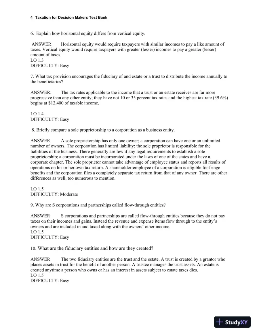 Taxation for Decision Makers Test Bank, page 5
