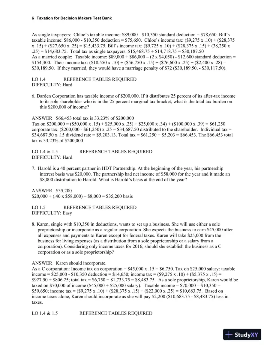 Taxation for Decision Makers Test Bank, page 7