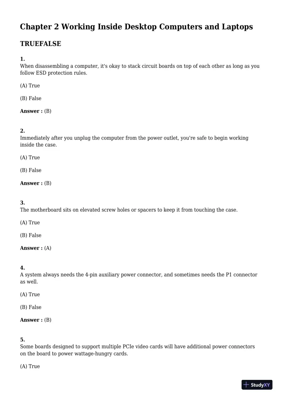 A+ Guide to Hardware, 9th Edition Test Bank, page 14