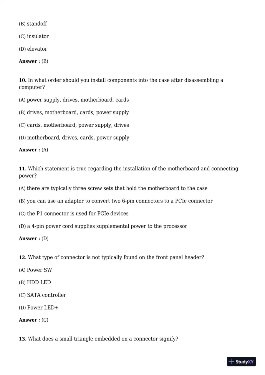 A+ Guide to Hardware, 9th Edition Test Bank, page 16
