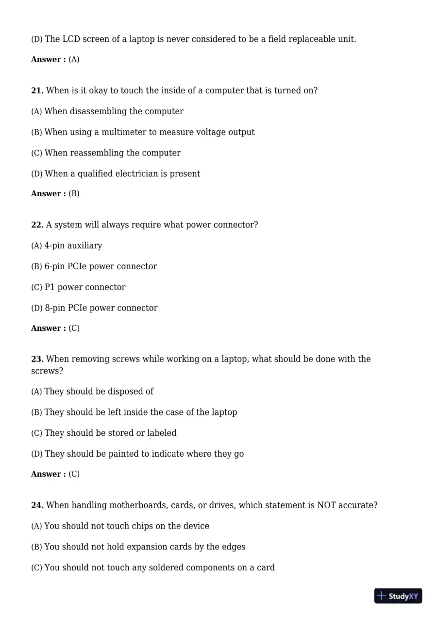A+ Guide to Hardware, 9th Edition Test Bank, page 19