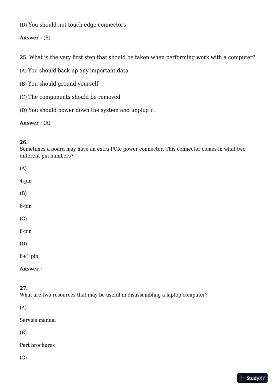 A+ Guide to Hardware, 9th Edition Test Bank, page 20