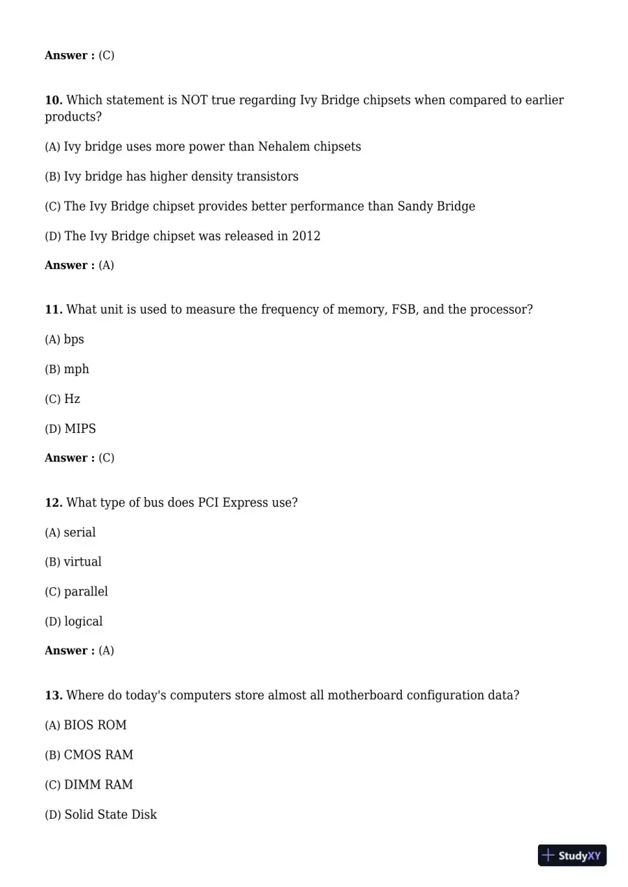 A+ Guide to Hardware, 9th Edition Test Bank, page 28