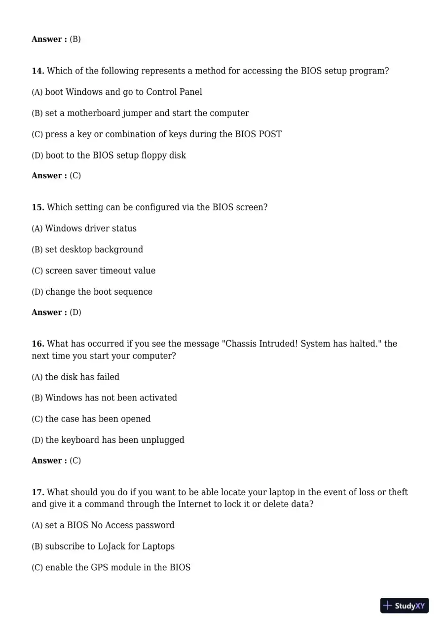 A+ Guide to Hardware, 9th Edition Test Bank, page 29