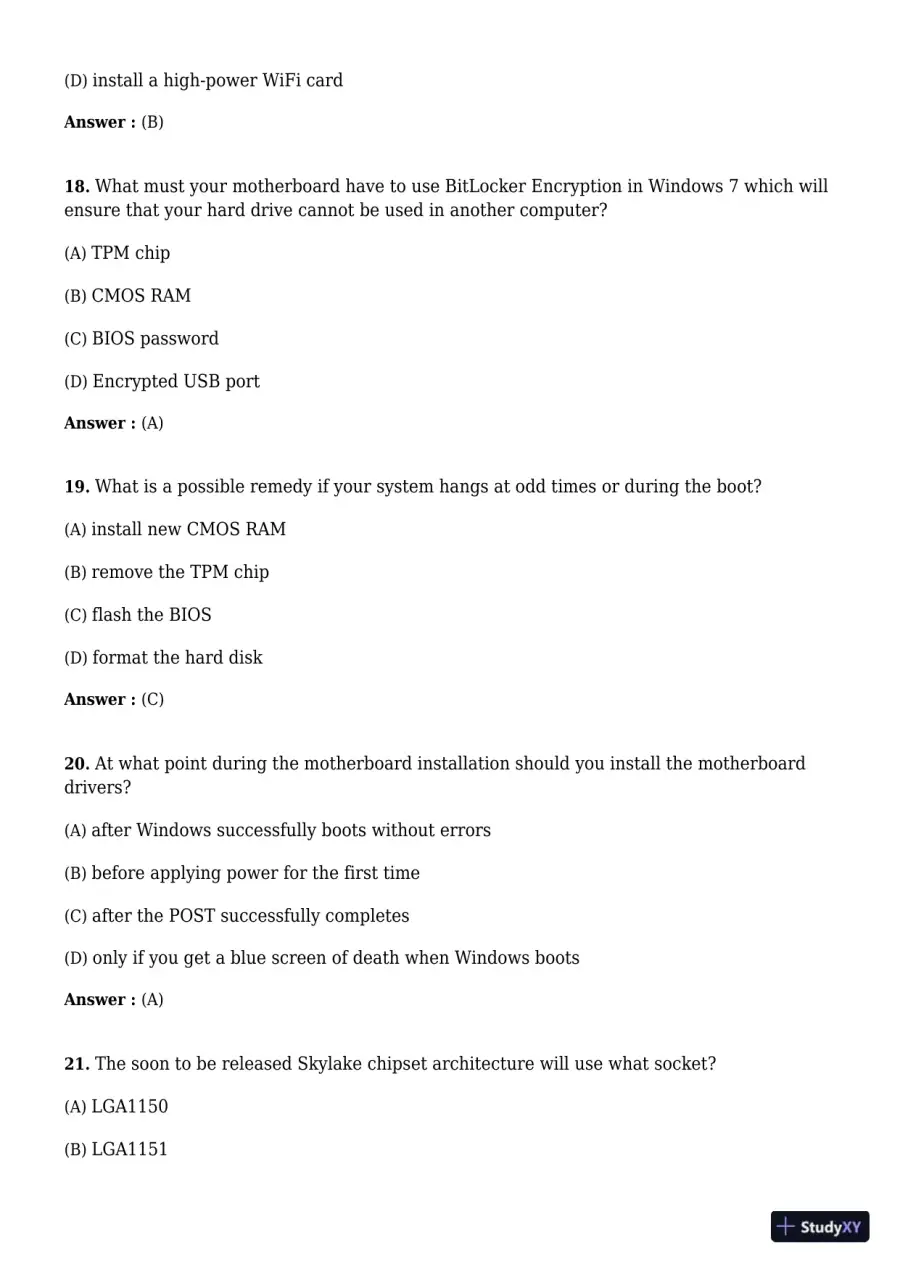 A+ Guide to Hardware, 9th Edition Test Bank, page 30