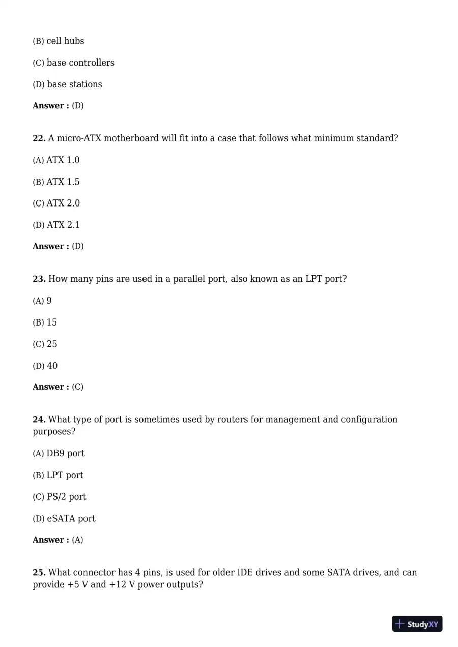 A+ Guide to Hardware, 9th Edition Test Bank, page 7