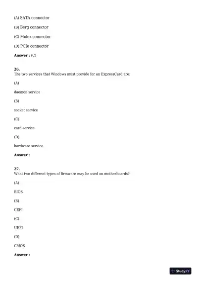 A+ Guide to Hardware, 9th Edition Test Bank - Page 8 preview image