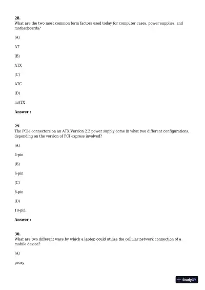 A+ Guide to Hardware, 9th Edition Test Bank - Page 9 preview image