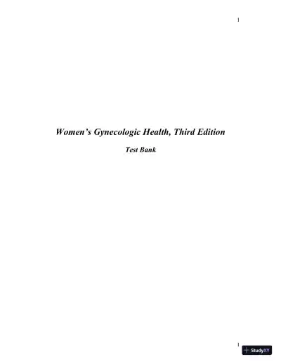 Test Bank For Womens Gynecologic Health, 3rd Edition - Page 1 preview image