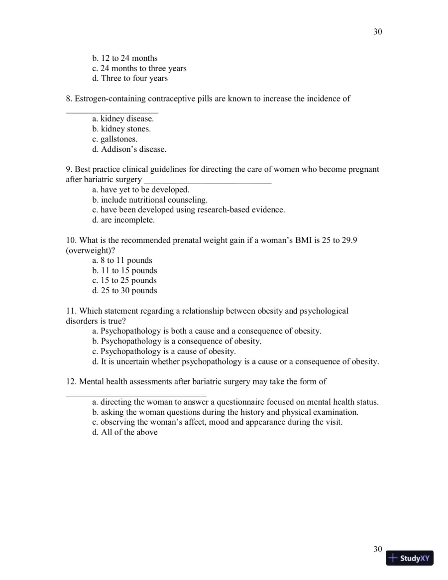 Test Bank For Womens Gynecologic Health, 3rd Edition, page 31