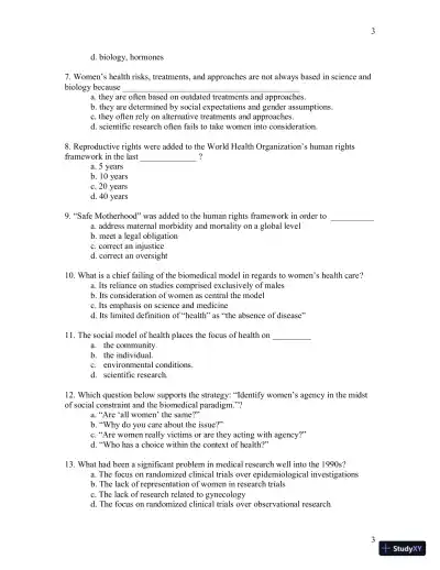 Test Bank For Womens Gynecologic Health, 3rd Edition - Page 4 preview image