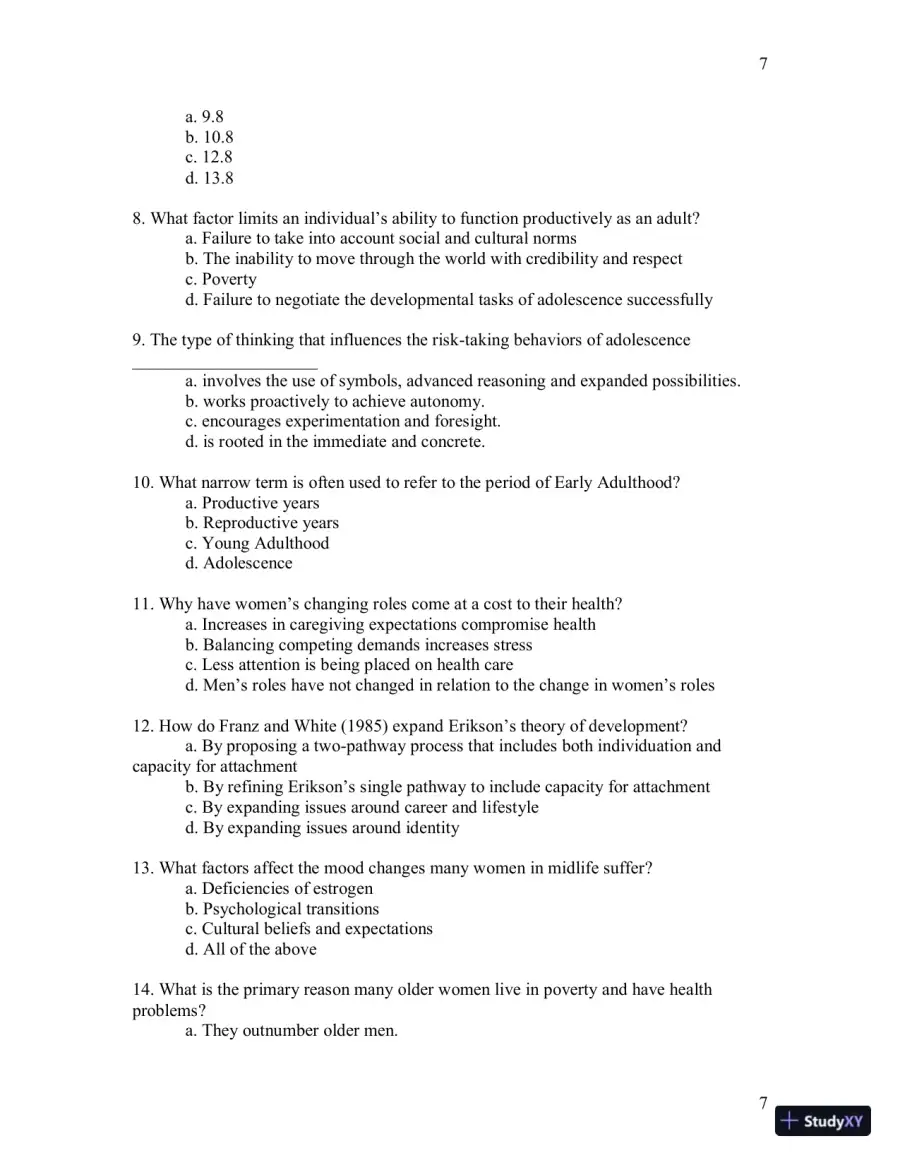 Test Bank For Womens Gynecologic Health, 3rd Edition, page 8