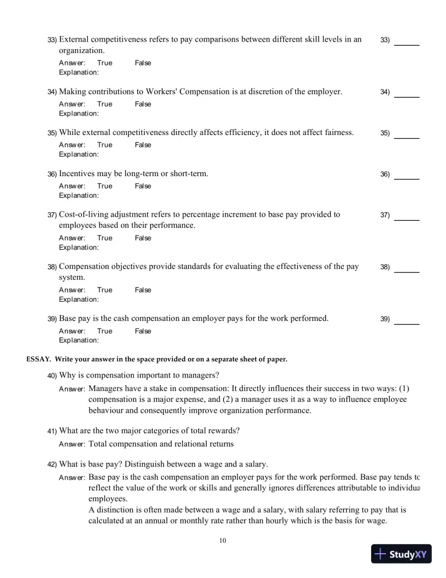 Compensation, Fifth Canadian Edition Test Bank, page 11