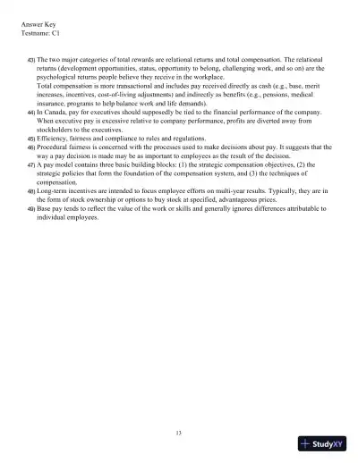 Compensation, Fifth Canadian Edition Test Bank - Page 14 preview image