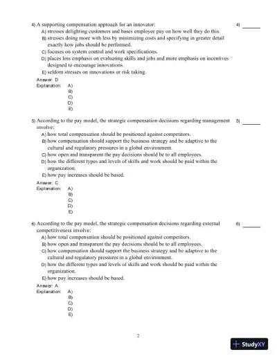 Compensation, Fifth Canadian Edition Test Bank - Page 16 preview image