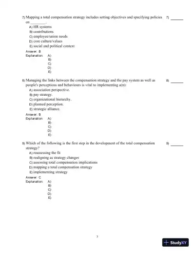 Compensation, Fifth Canadian Edition Test Bank - Page 17 preview image