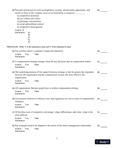 Compensation, Fifth Canadian Edition Test Bank - Page 23 preview image