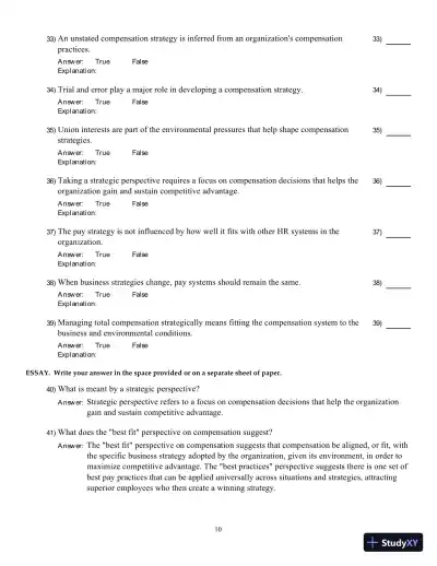 Compensation, Fifth Canadian Edition Test Bank - Page 24 preview image