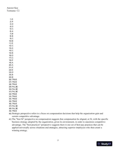 Compensation, Fifth Canadian Edition Test Bank - Page 27 preview image