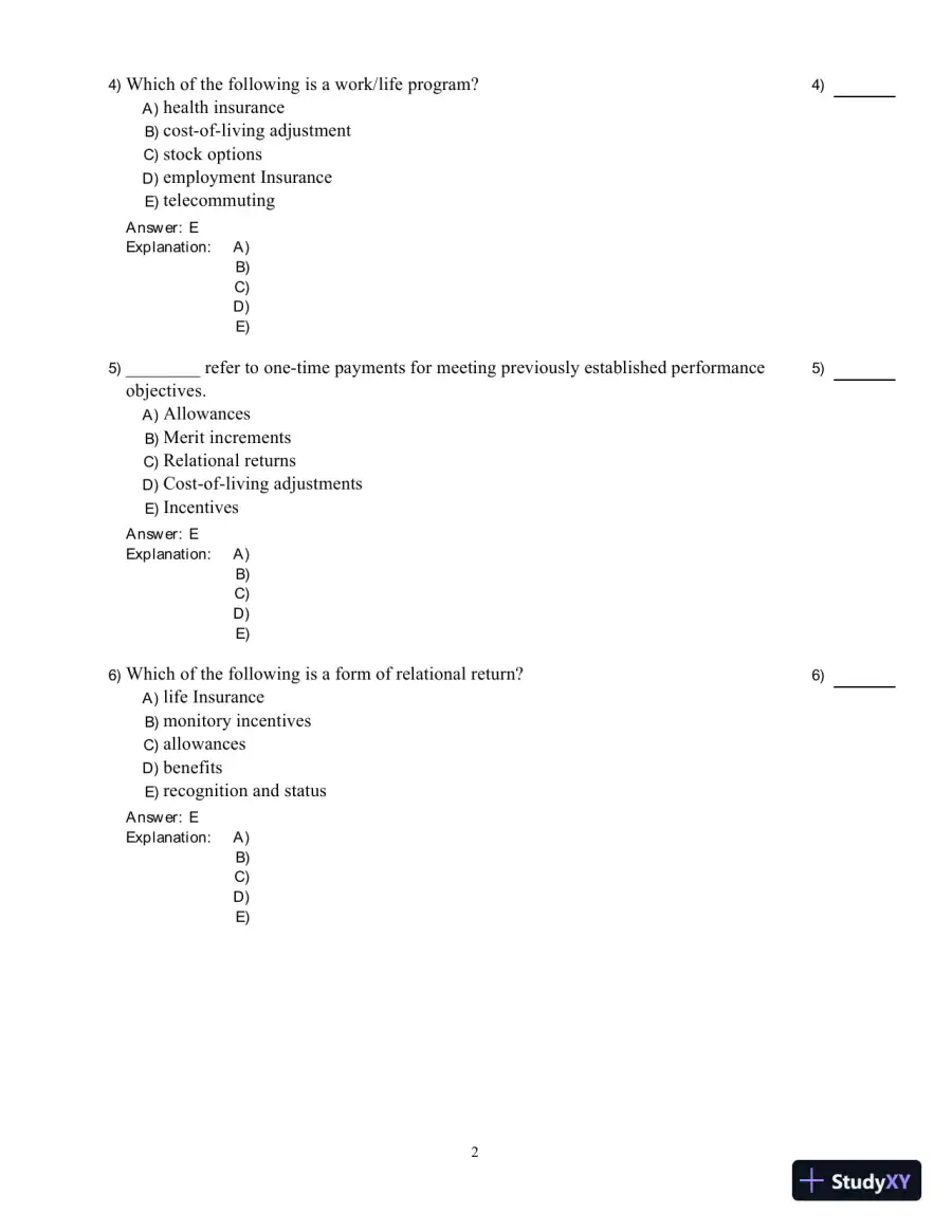 Compensation, Fifth Canadian Edition Test Bank, page 3