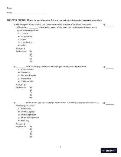 Compensation, Fifth Canadian Edition Test Bank - Page 30 preview image