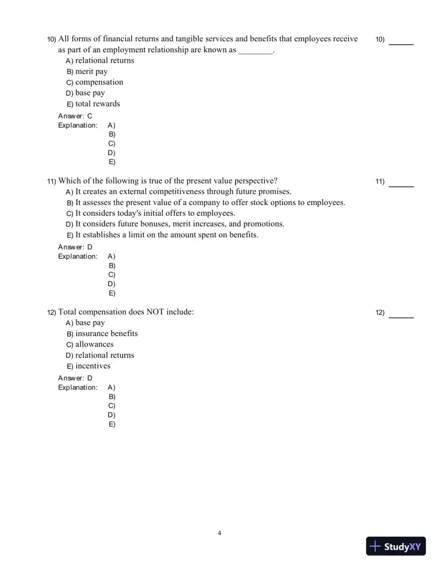 Compensation, Fifth Canadian Edition Test Bank, page 5