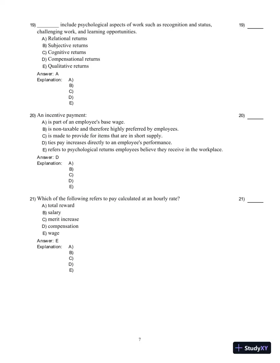Compensation, Fifth Canadian Edition Test Bank, page 8