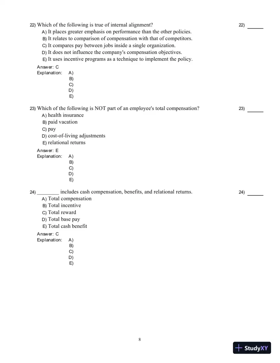 Compensation, Fifth Canadian Edition Test Bank, page 9